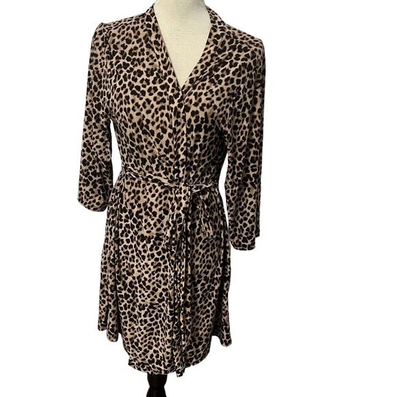 Rene Rofe Womens Leopard Print Bathrobe Robe Medium - Picture 1 of 7